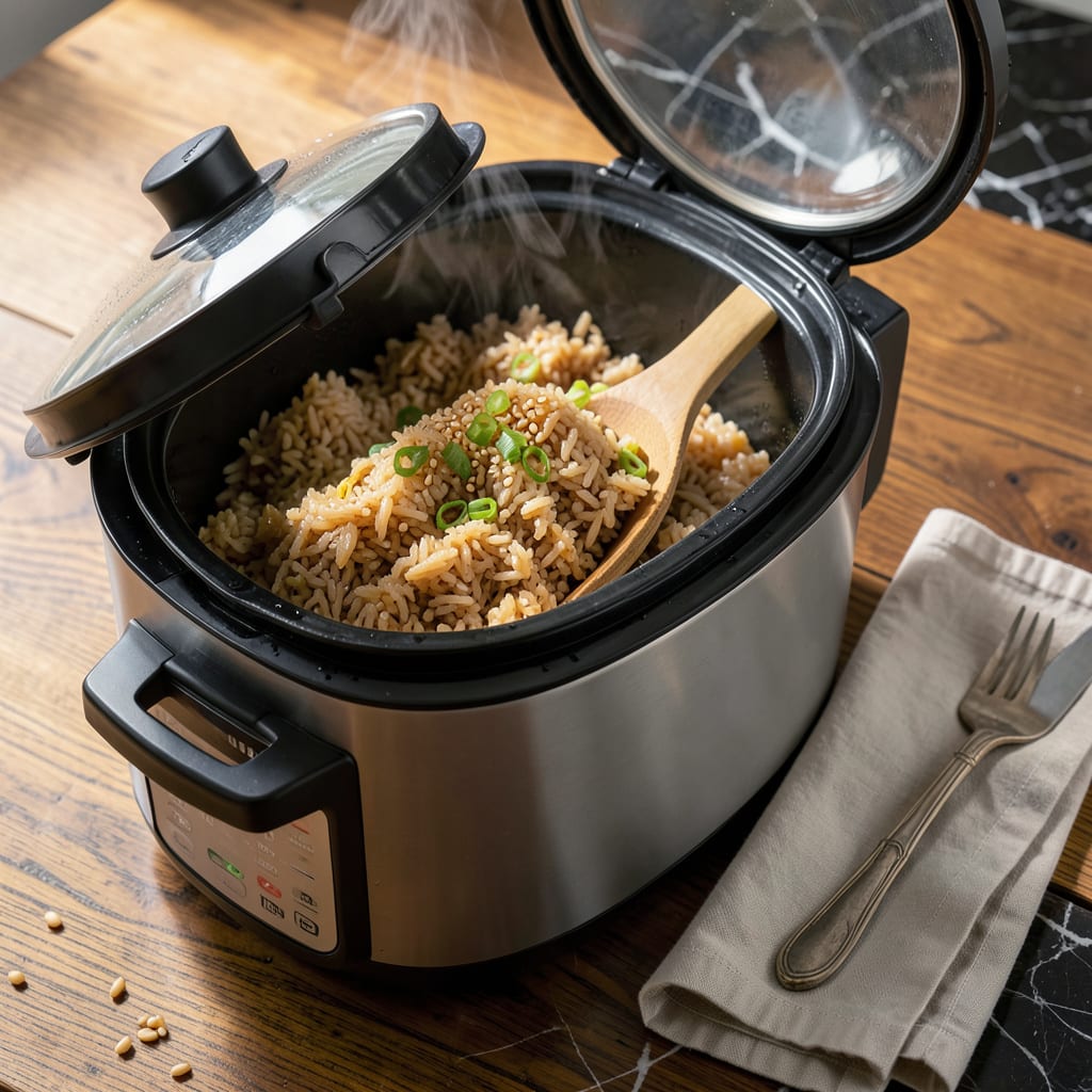 How Long It Takes to Cook Brown Rice in a Rice Cooker: Exact Times and Tips example with annotations