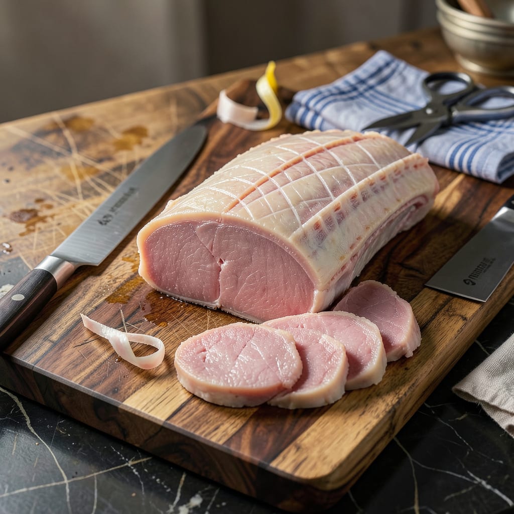 Visual representation of how to cut a pork loin