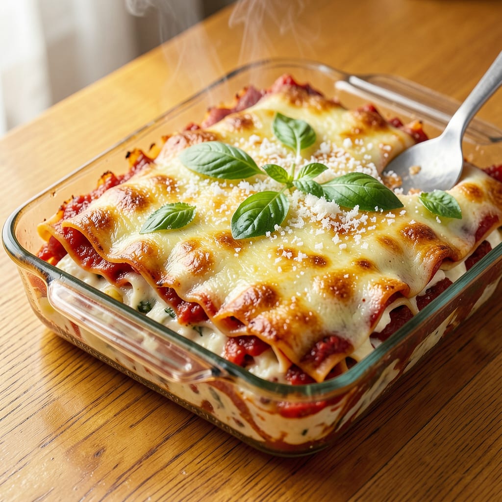 Visual representation of how to defrost lasagna quickly
