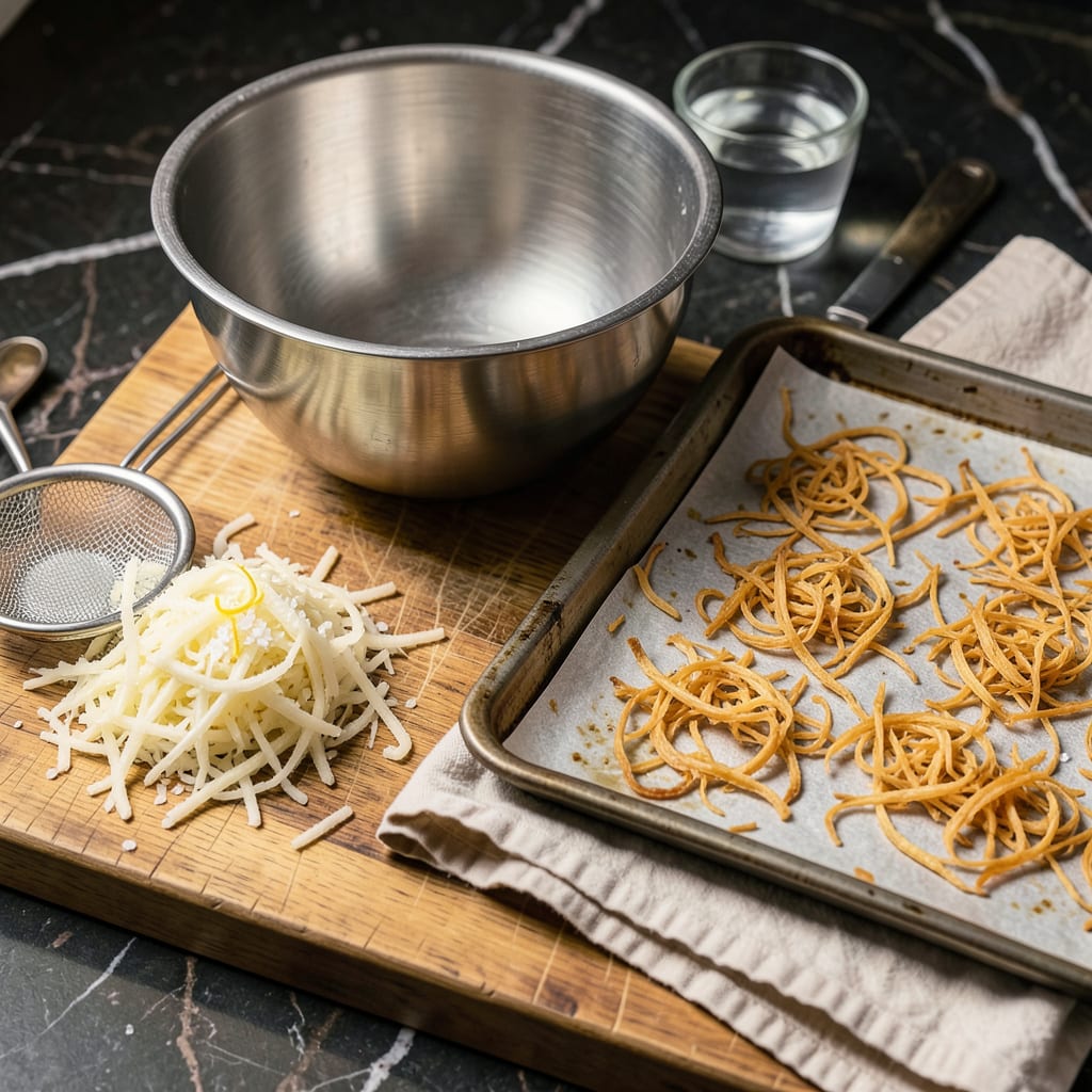 How to Dry Shredded Potatoes: The Secret to Extra Crispy Hash Browns example with annotations