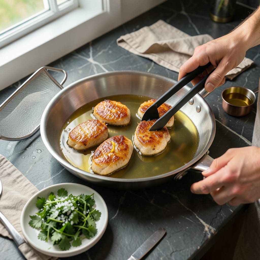 Visual representation of How to Fry Without Splatter: The Chef’s Foolproof Oil Control Method