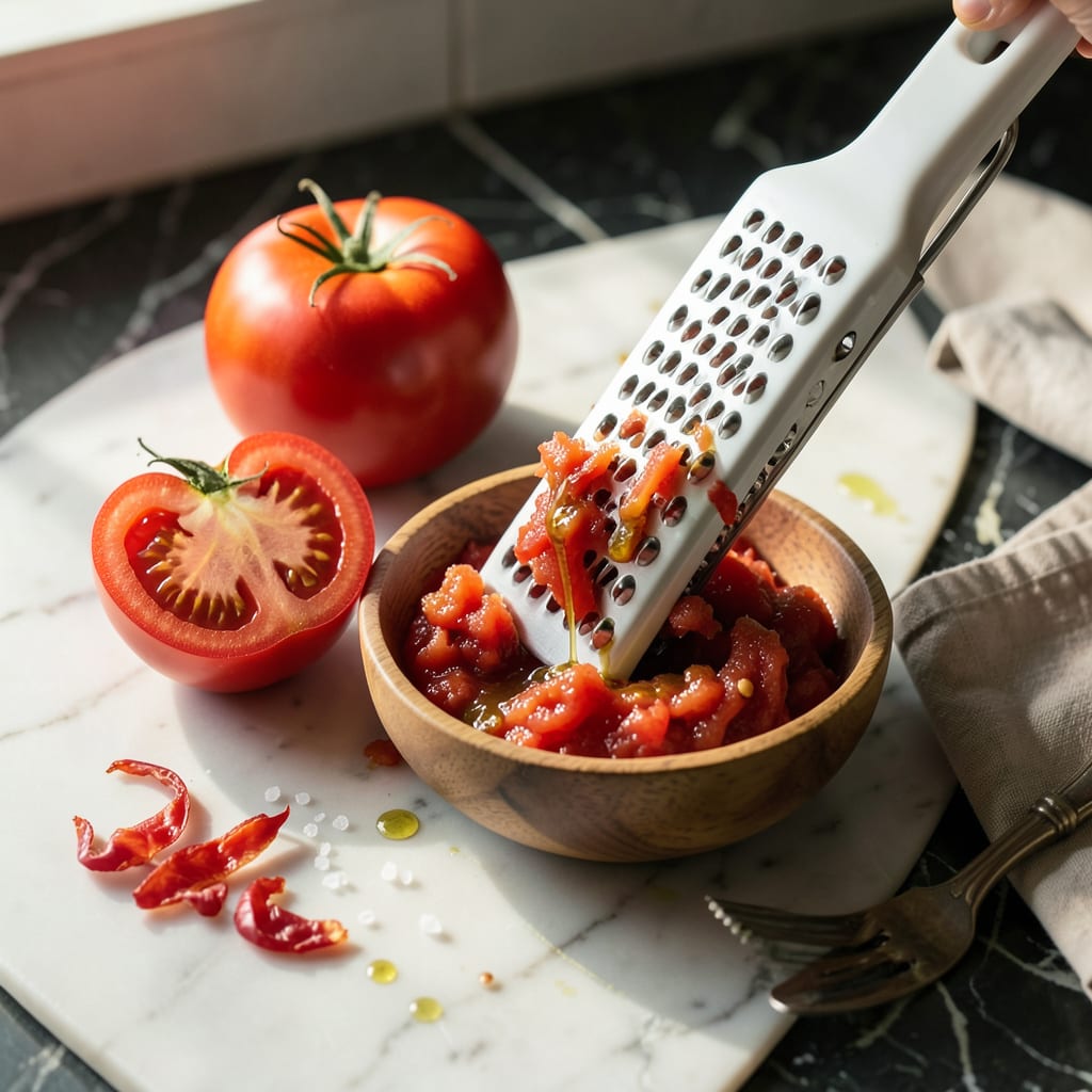 How to Grate Tomatoes: The Quickest Way to Perfect Sauce Base example with annotations