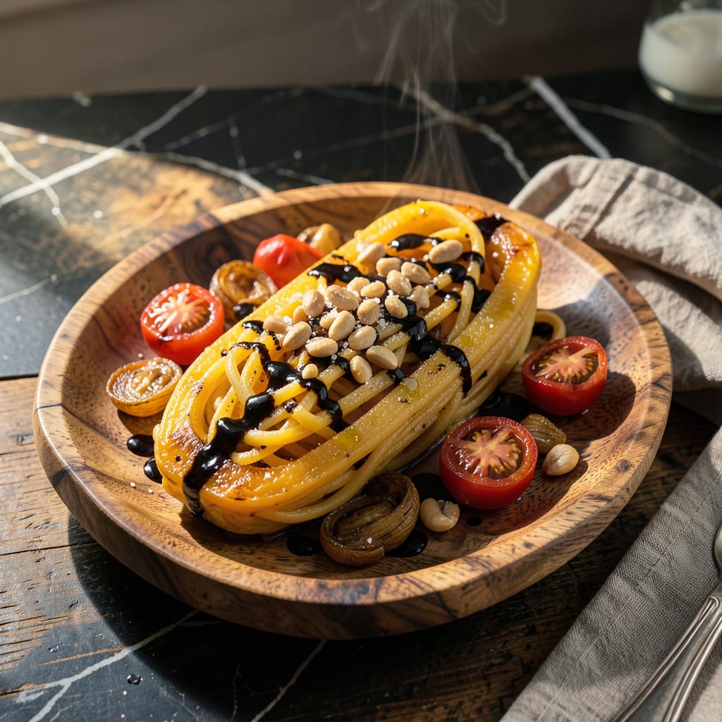 How to Make Spaghetti Squash Less Watery: The Key to Perfectly Firm Strands example with annotations