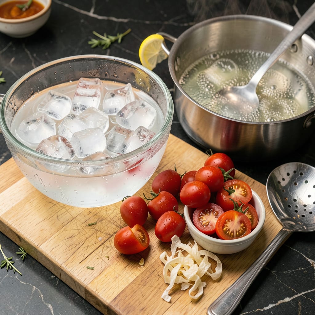 Visual representation of How to Peel Cherry Tomatoes: The 10 Second Trick for Perfect Results