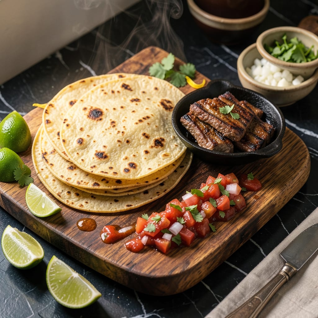 Visual representation of How to Prepare Corn Tortillas for Street Tacos: Warm, Flexible, and Ready for Fillings