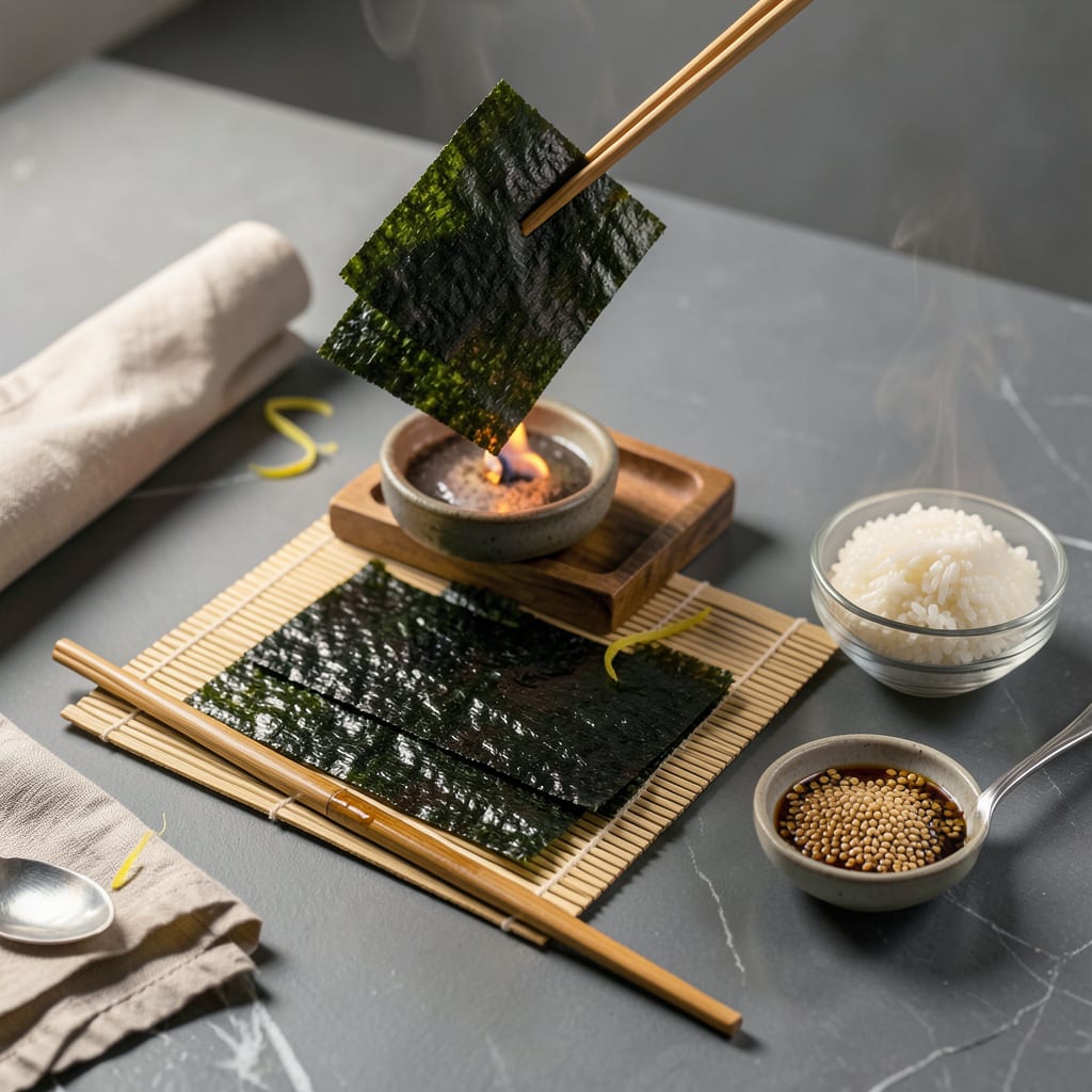 How to Prepare Nori for Sushi: Crispy Sheets Ready for Rolling illustration with key details