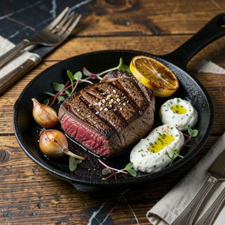 Visual representation of how to properly season a steak