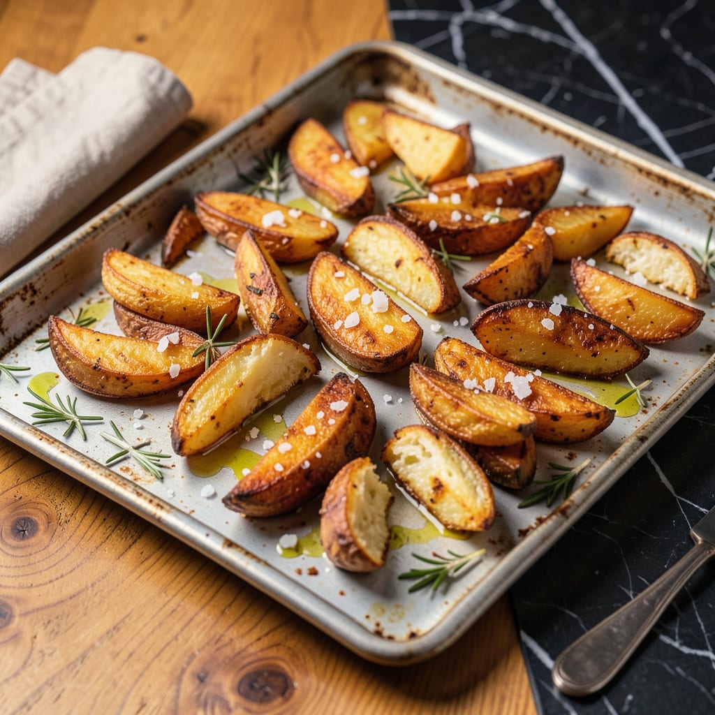 Visual representation of how to stop roast potatoes sticking