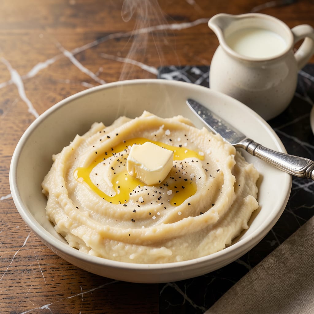 Instant Mashed Potatoes in Microwave: Ultra Creamy in 5 Minutes Flat illustration with key details
