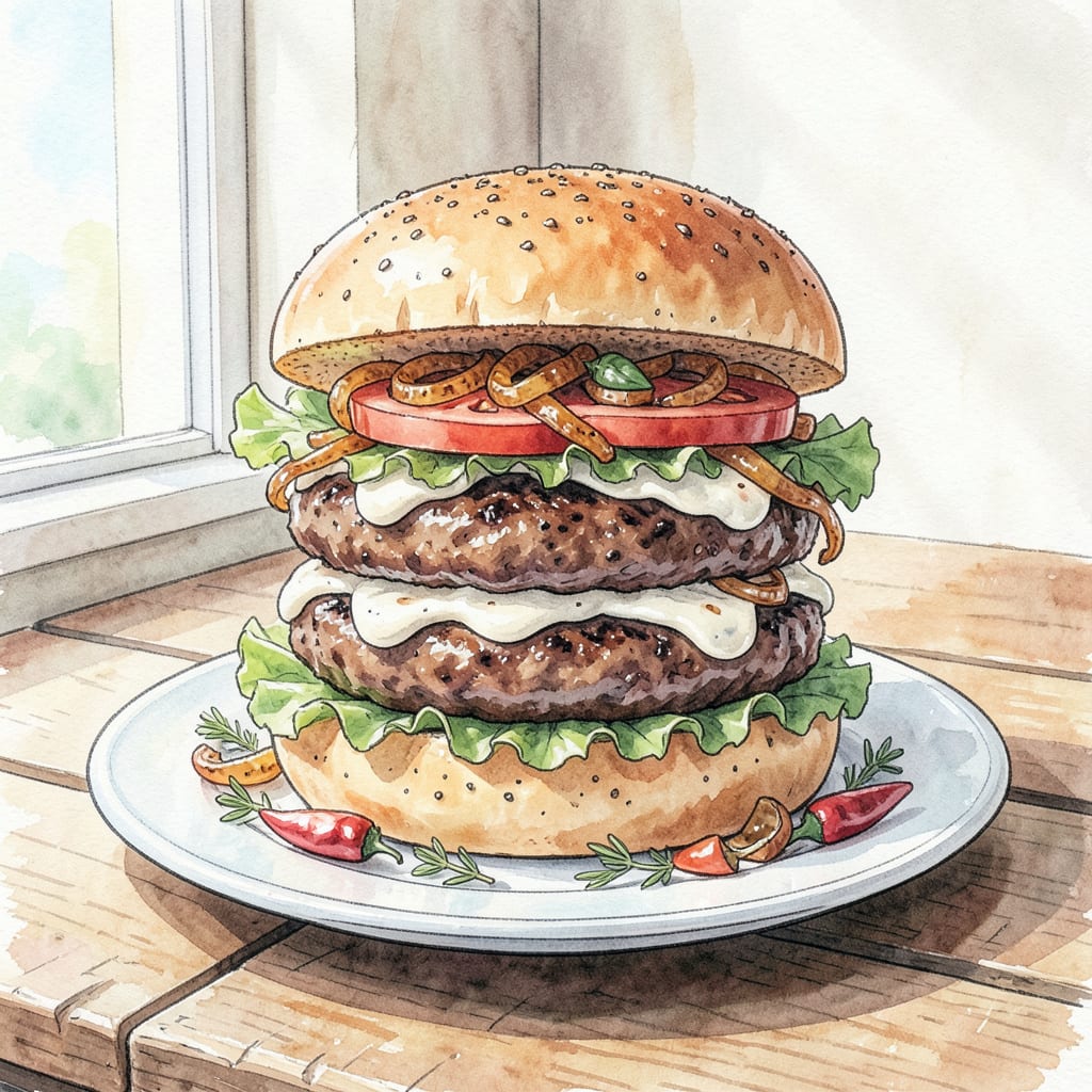 Jerk Burger Recipe: Spicy Caribbean Flair on Your Grill example with annotations