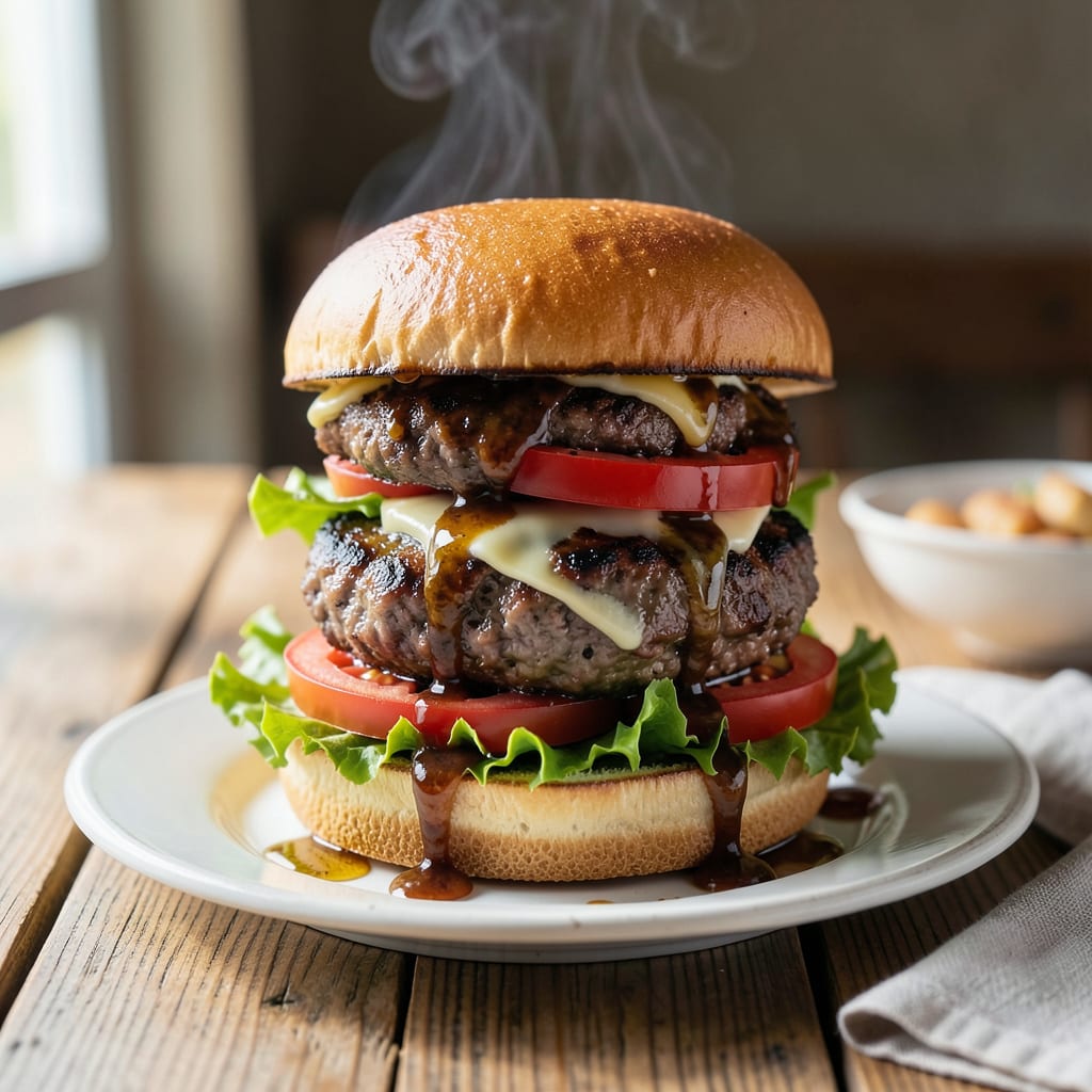 Visual representation of juicy bbq burger recipe