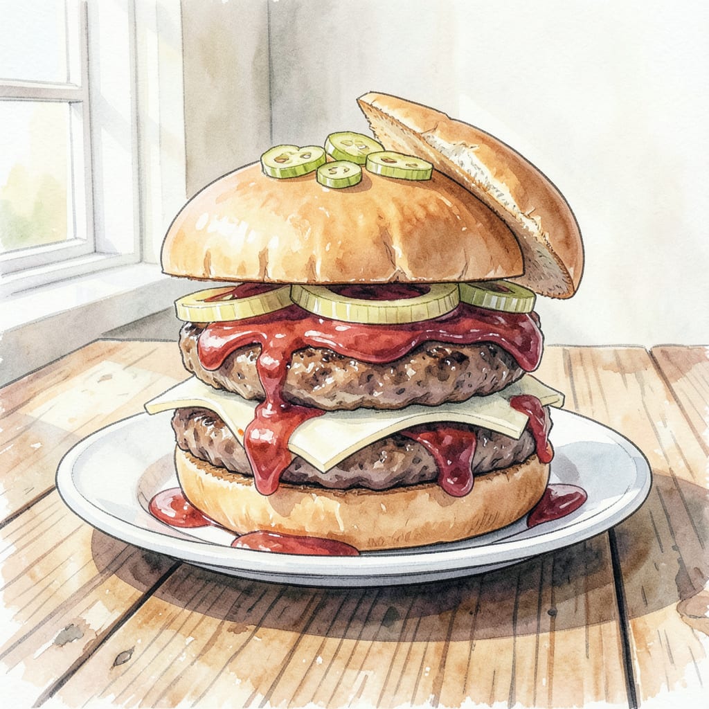 Visual representation of juicy lucy bbq burger recipe