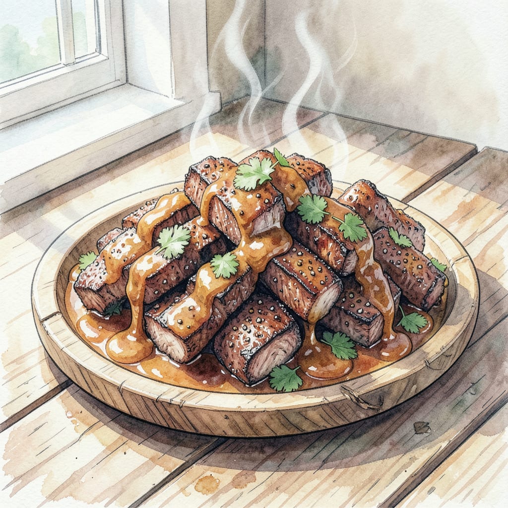 Kansas City Burnt Ends BBQ Recipe: Smoky, Tender, and Finger Licking example with annotations