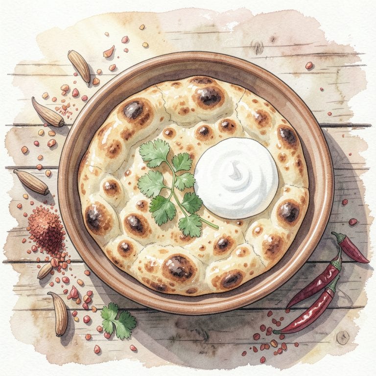 Kashmiri Naan Recipe: Soft, Fluffy, and Perfectly Leavened Indian Flatbread illustration with key details
