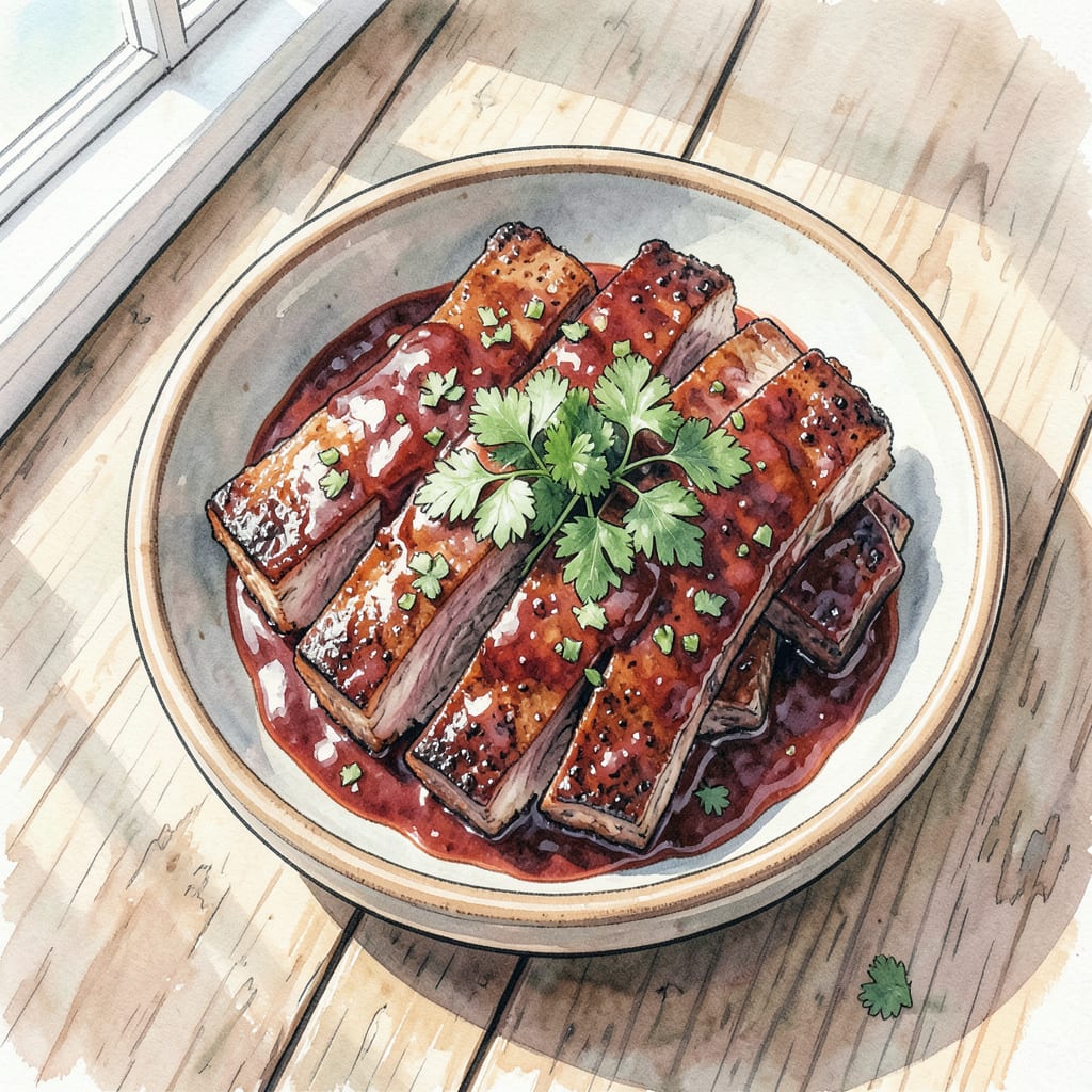 Visual representation of keto bbq ribs recipe
