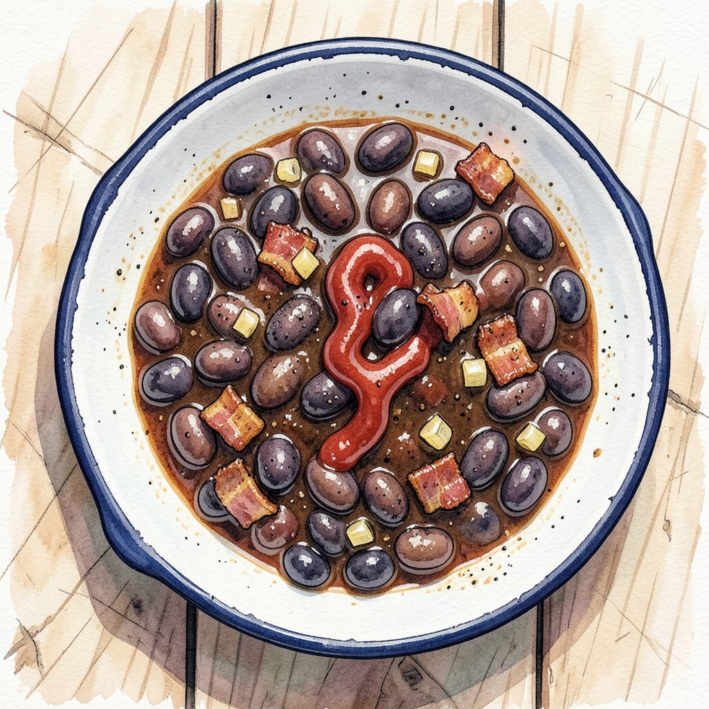 Visual representation of kfc baked beans recipe