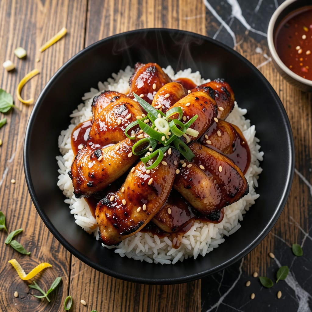 Comprehensive Korean BBQ Chicken and Rice Recipe: Gochujang Marinade With Caramelized Edges visual reference