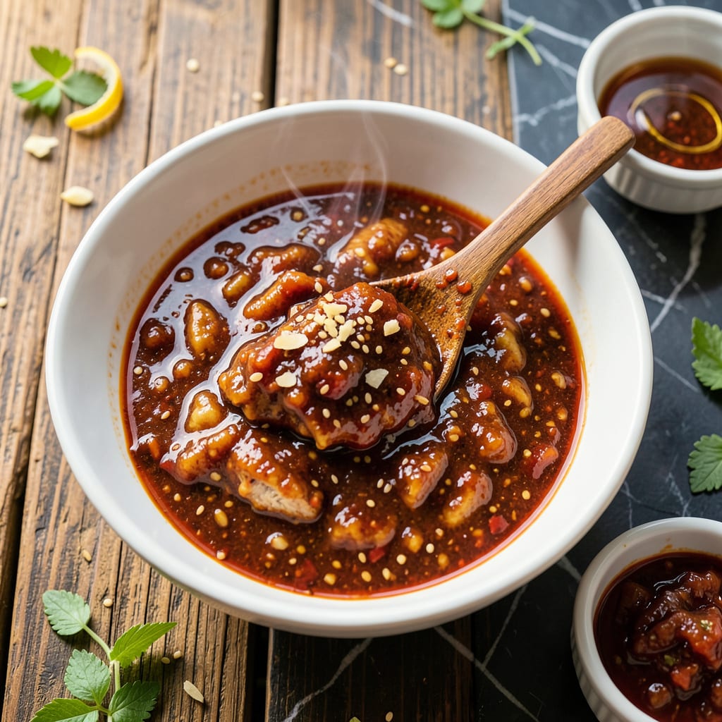 Korean BBQ Chicken Marinade Recipe: Sweet and Spicy Umami Depth illustration with key details