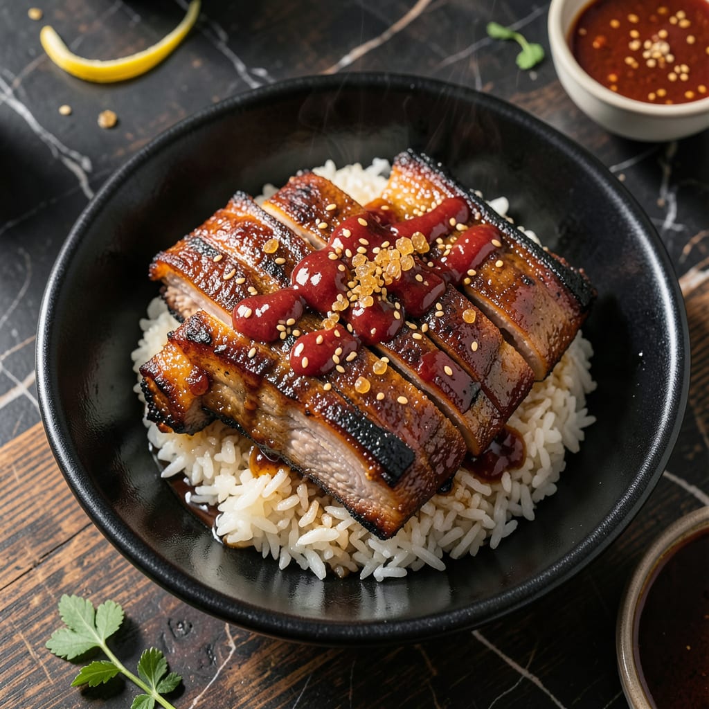 Korean BBQ Pork Ribs Recipe: Sticky Glaze With Charred Edges example with annotations