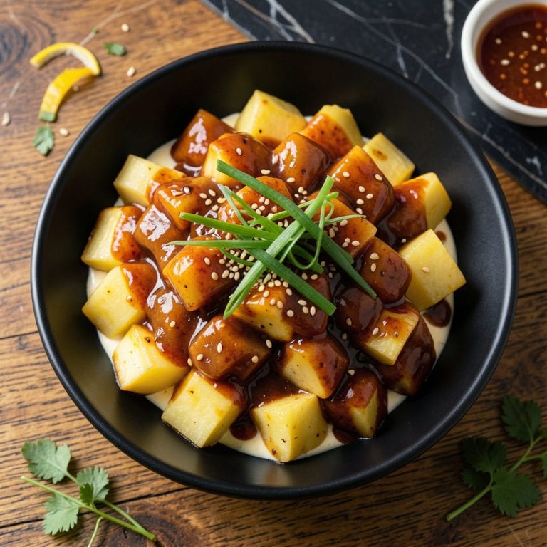 Visual representation of Korean BBQ Potato Salad Recipe: Sweet and Smoky Creamy Side