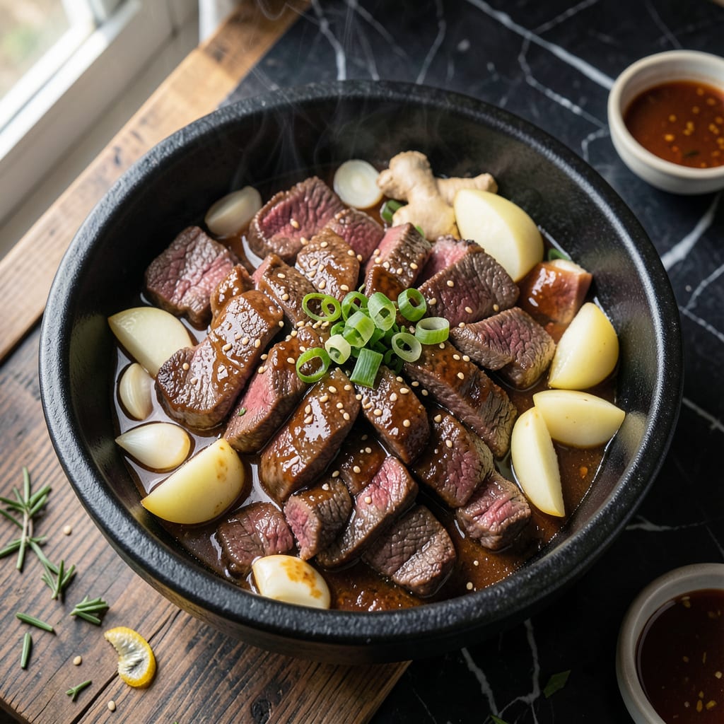 Korean BBQ Recipe Crock Pot: Sweet and Savory Hands Off Feast illustration with key details