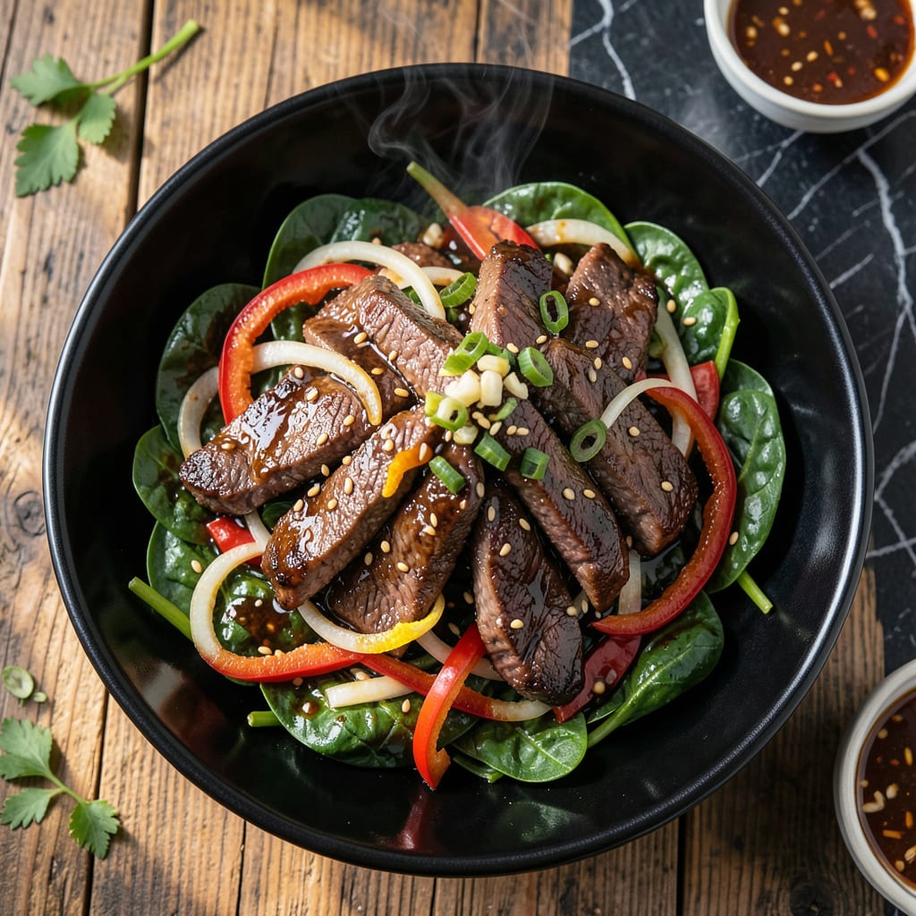 Visual representation of Korean BBQ Stir Fry Recipe: Sweet and Savory Wok Tossed Bites