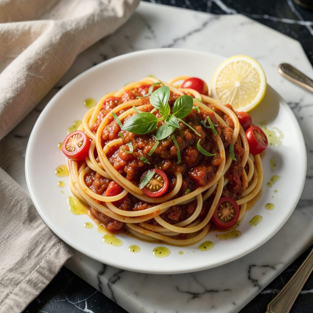 Visual representation of Lemon Juice in Spaghetti Sauce: Bright and Balanced Italian Flavor