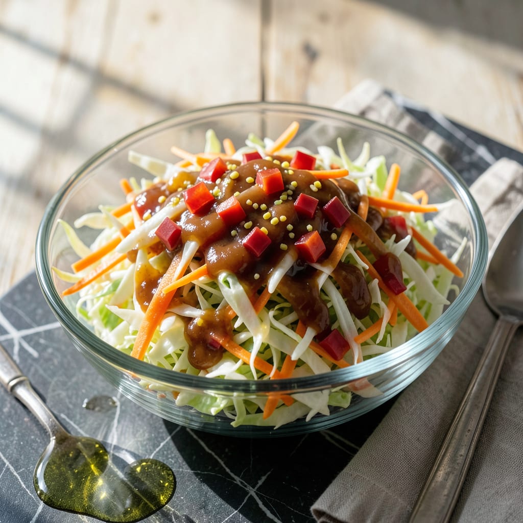 Lexington BBQ Red Slaw Recipe: Vinegar Kissed Crunch for Pulled Pork example with annotations