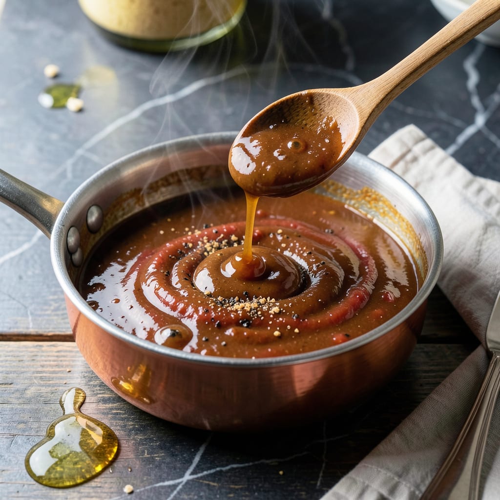 Visual representation of low salt bbq sauce recipe