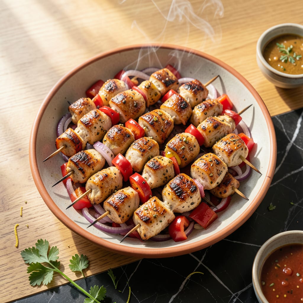 luna grill chicken kabob recipe illustration with key details