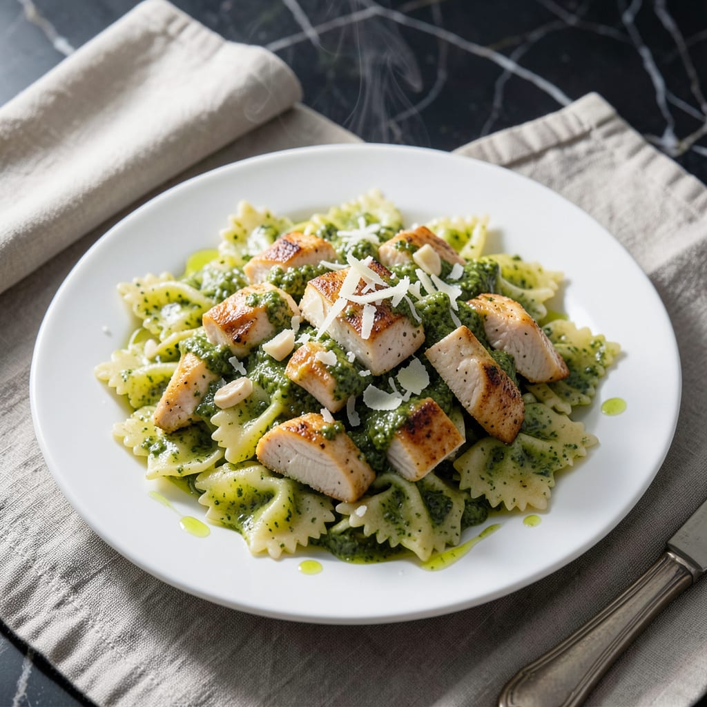 Visual representation of Macaroni Grill Bowtie Pasta Recipe: Copycat Creamy Pesto Delight