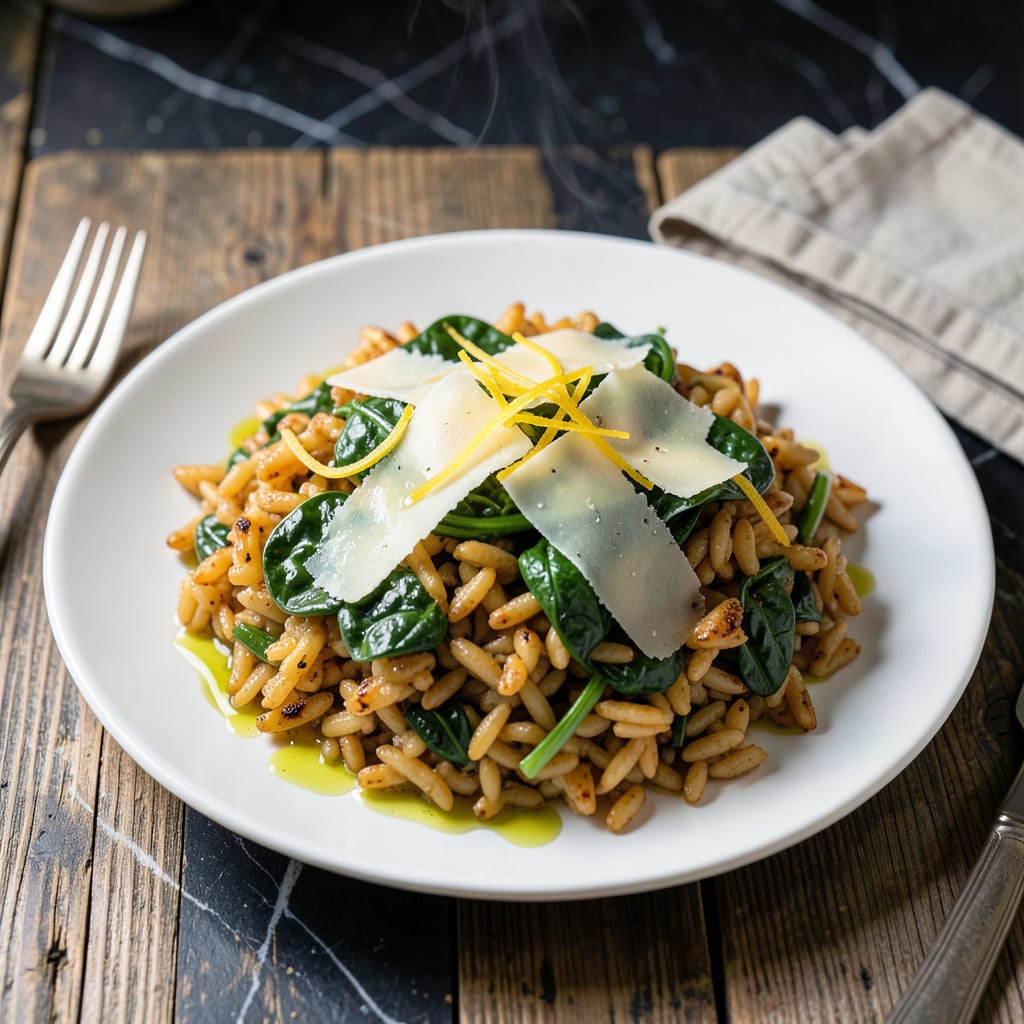 macaroni grill orzo pasta with spinach recipe detailed visual guide