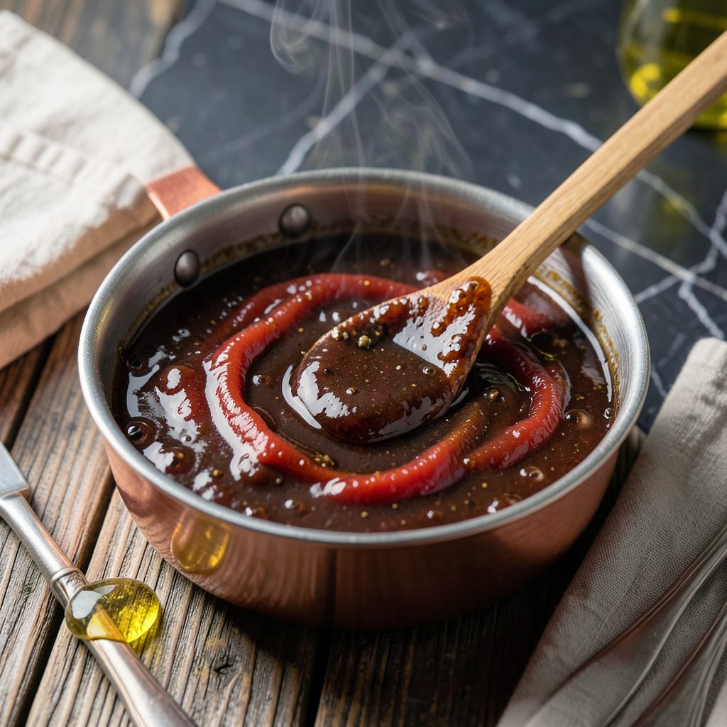 Maple Bourbon BBQ Sauce Recipe: Smoky Sweetness With a Kick illustration with key details