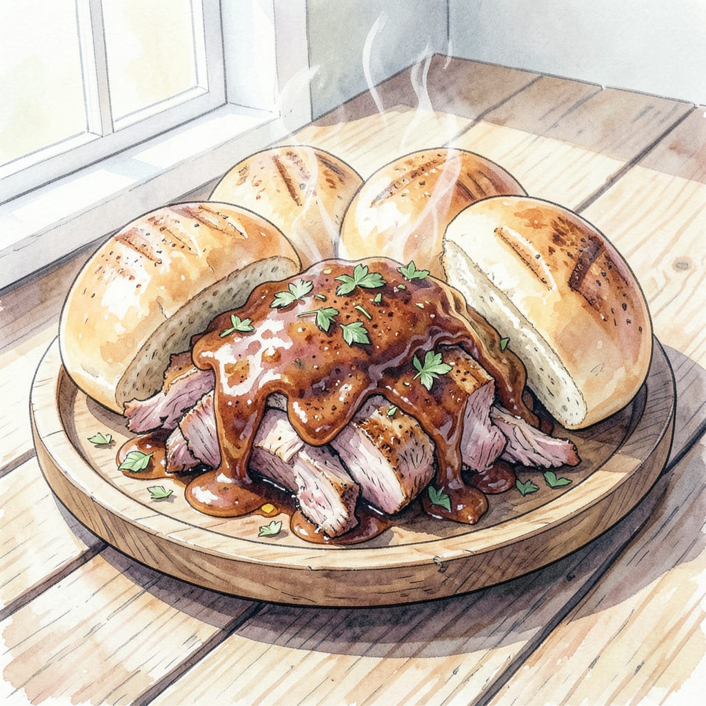 McRib Recipe: BBQ Pulled Pork Sandwiches That Rival the Original example with annotations