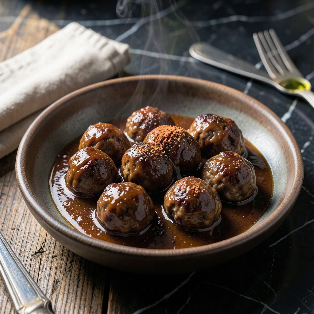 Visual representation of meatball bbq sauce recipe