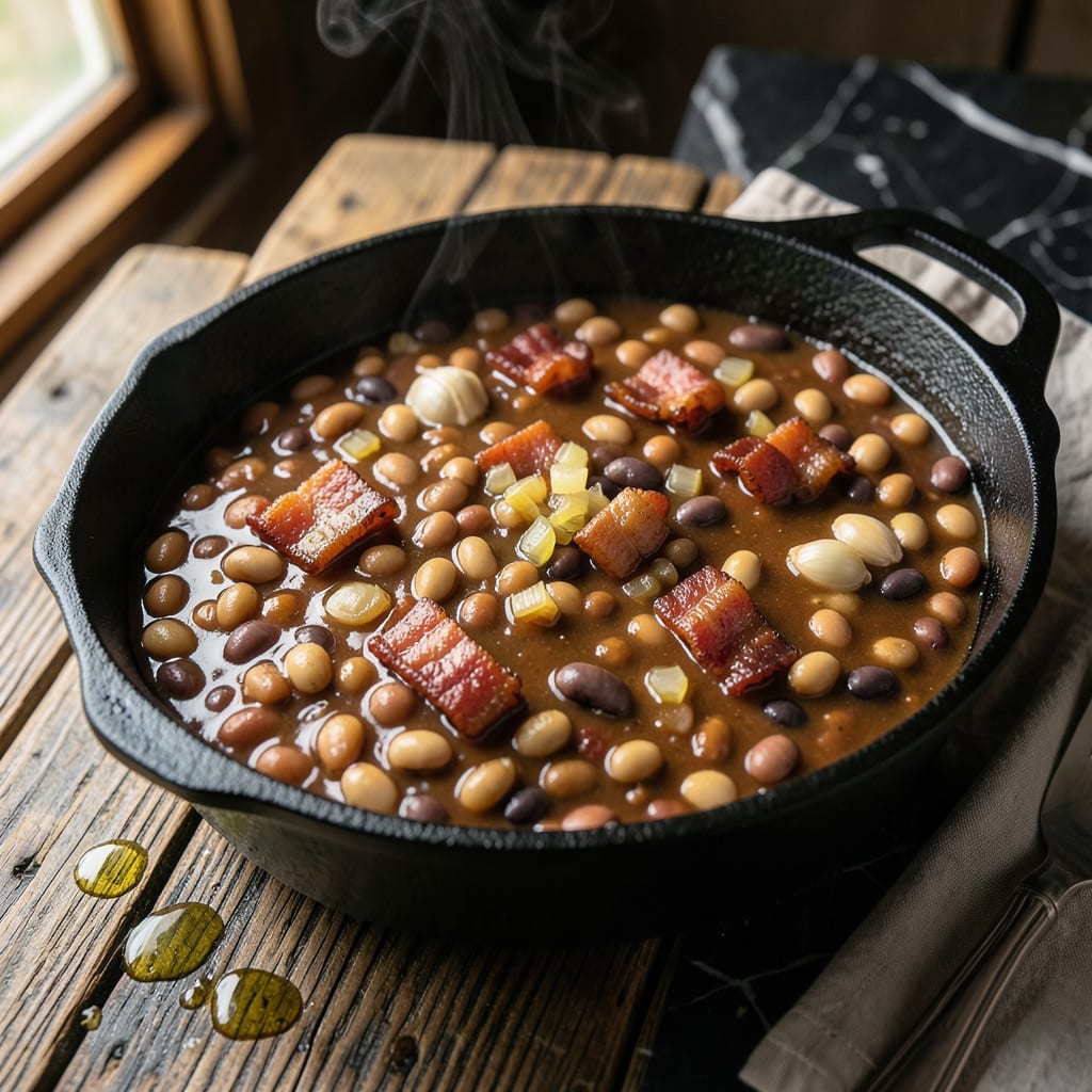 Visual representation of Memphis BBQ Beans Recipe: Smoky Sweetness With Charred Molasses Depth