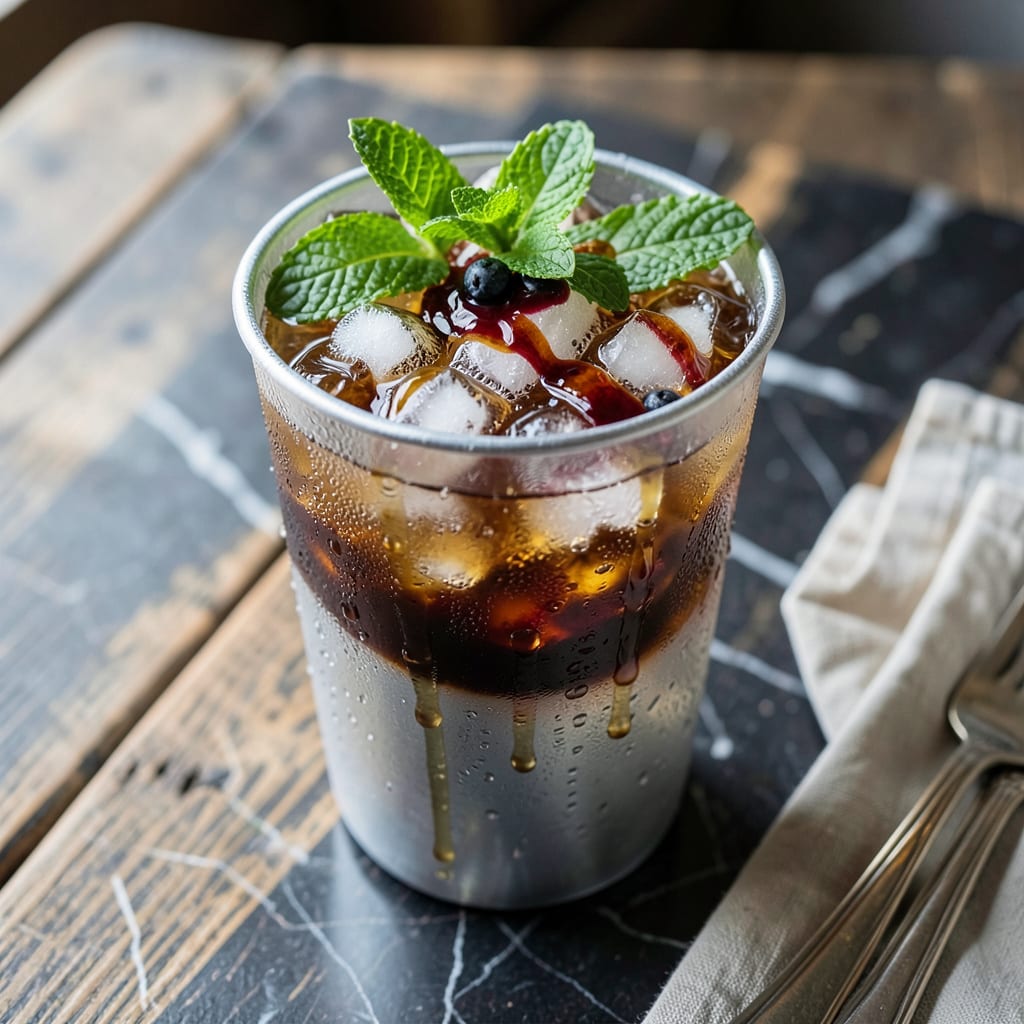 mint julep recipe using simple syrup example with annotations