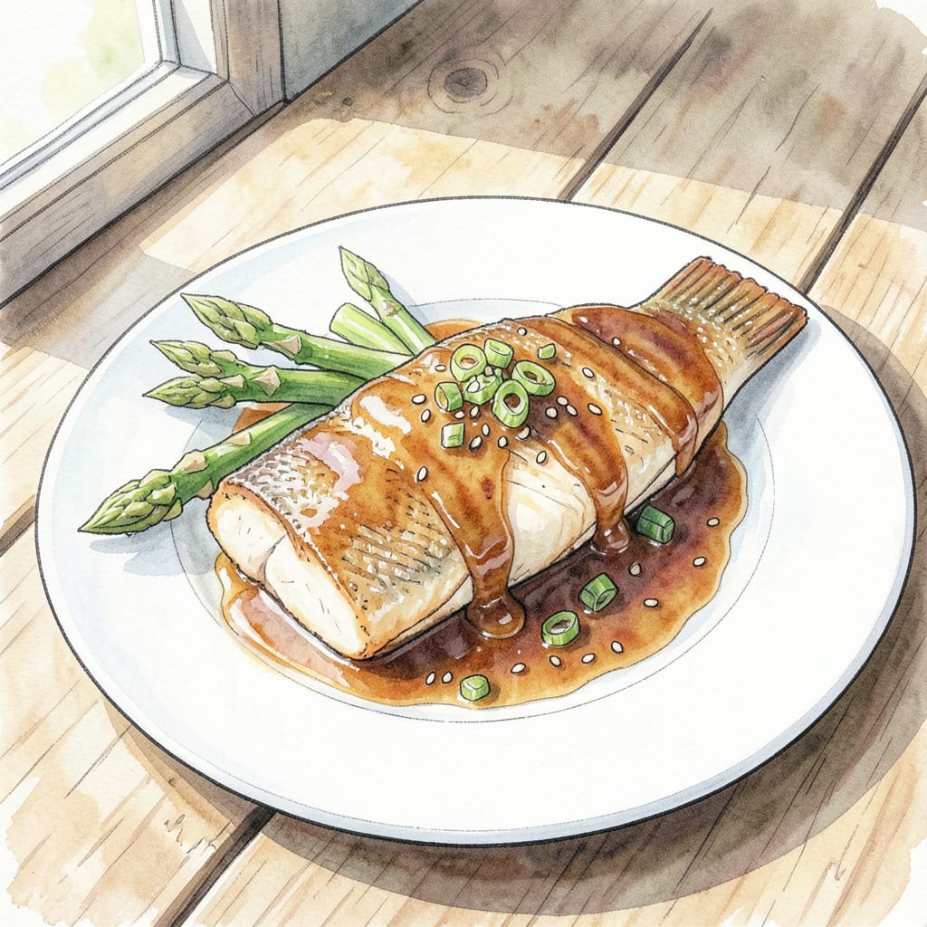 Visual representation of Miso Sea Bass Recipe: Pan Seared Perfection with Umami Flavor