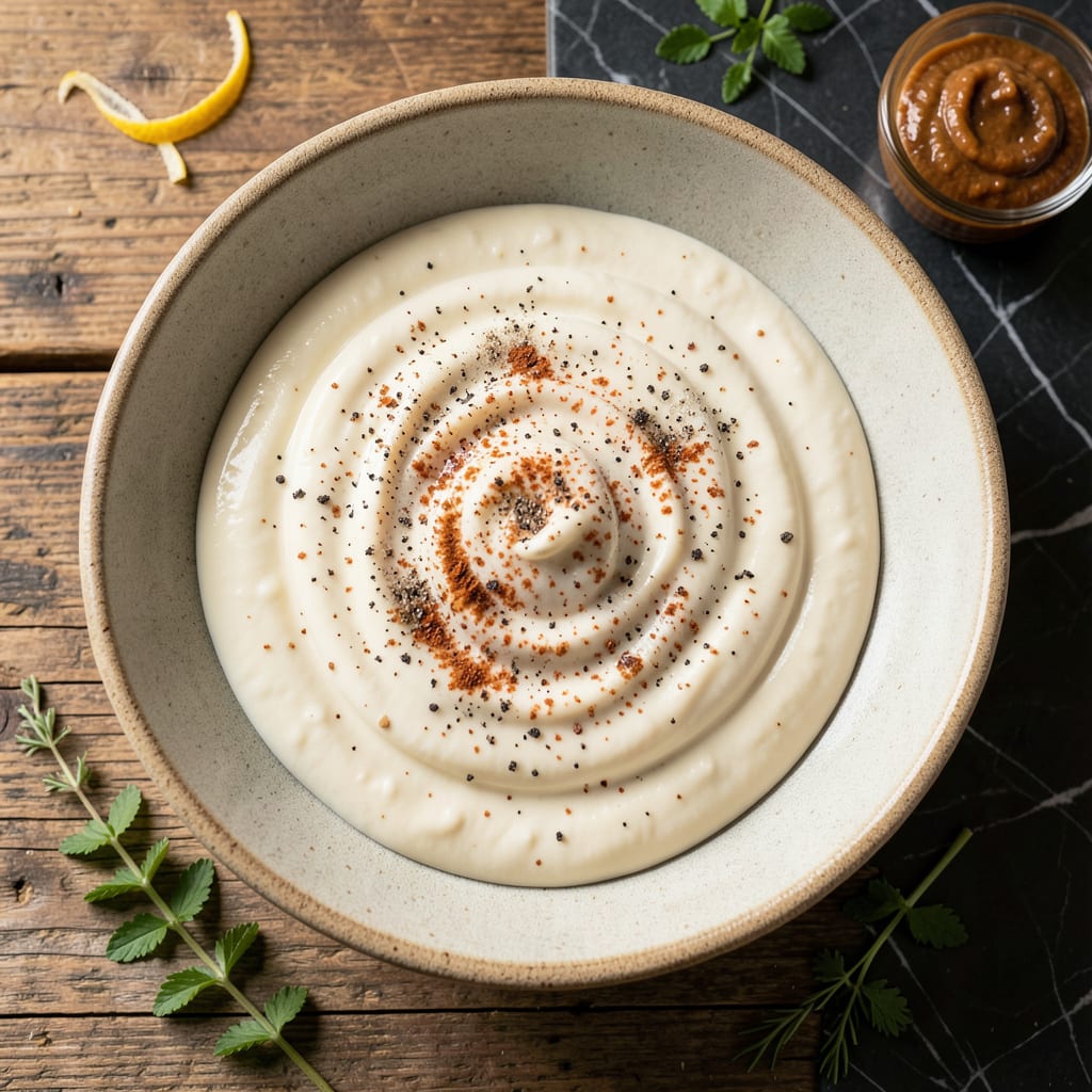 Mission BBQ Alabama White Sauce Recipe: Tangy Mayonnaise Based Dip for Pulled Pork example with annotations