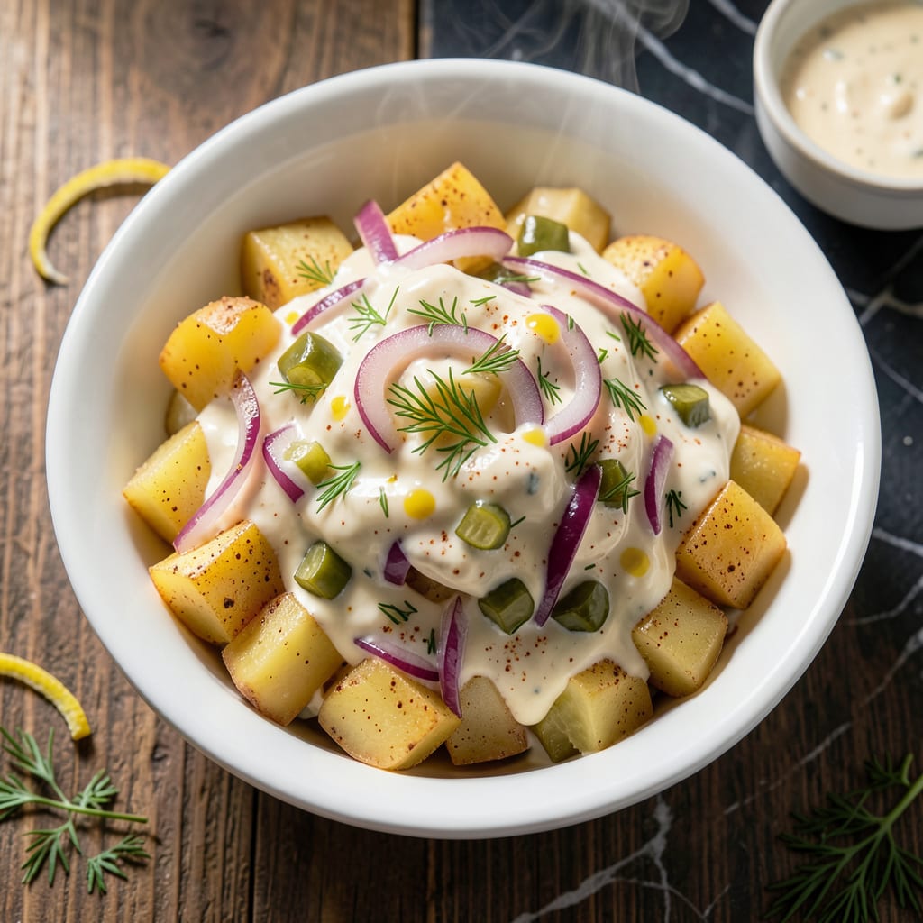 Visual representation of mission bbq potato salad copycat recipe