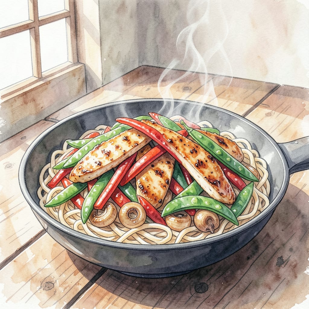 Complete Mongolian Grill Recipe: Stir Fried Noodles and Vegetables in Minutes overview image