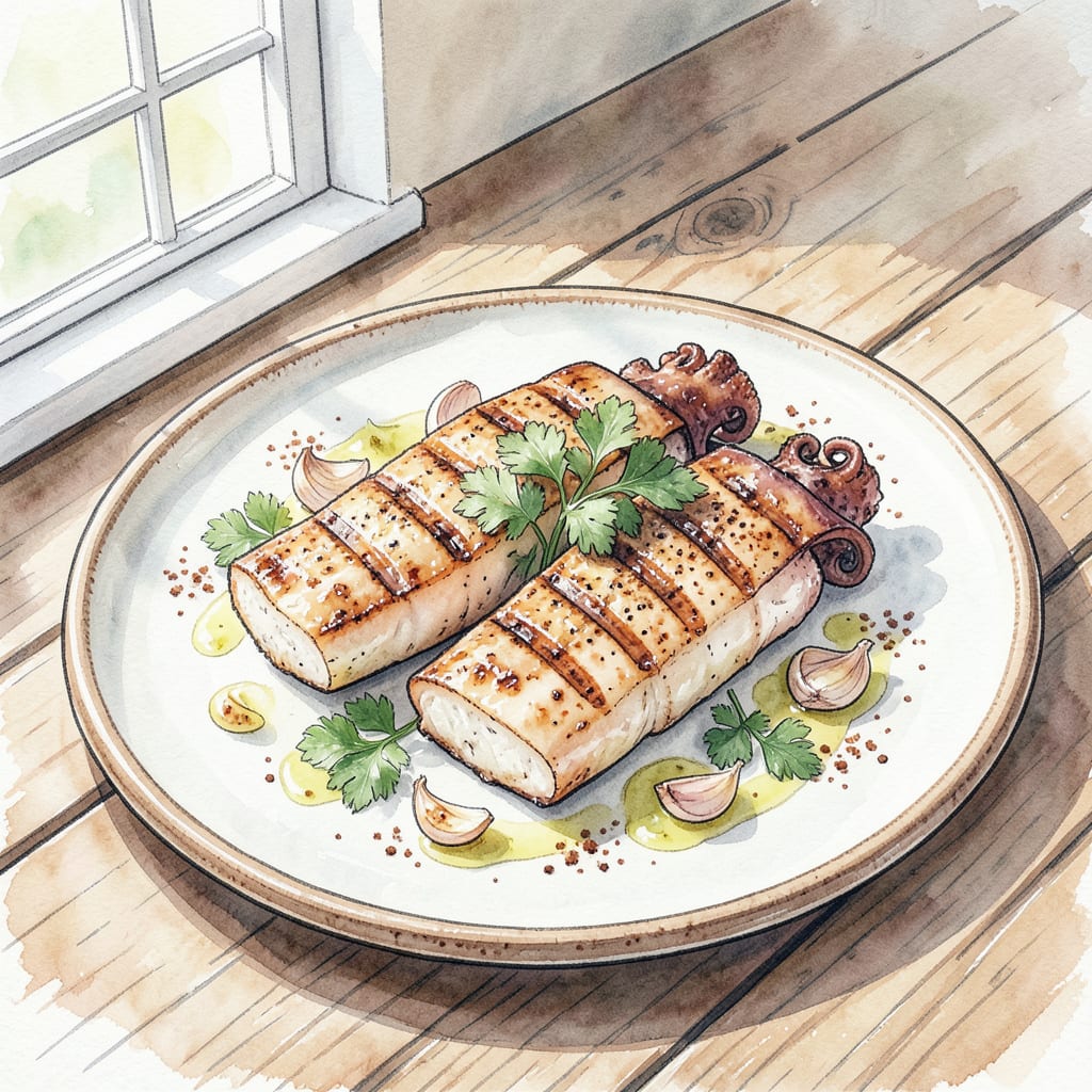 monkfish recipe grilled example with annotations