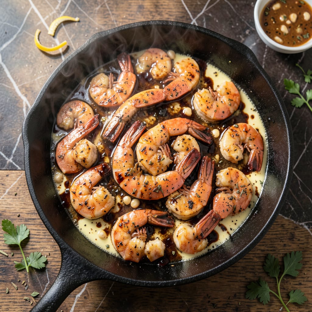 Visual representation of Mr B's BBQ Shrimp Recipe: New Orleans Butter Garlic Delight