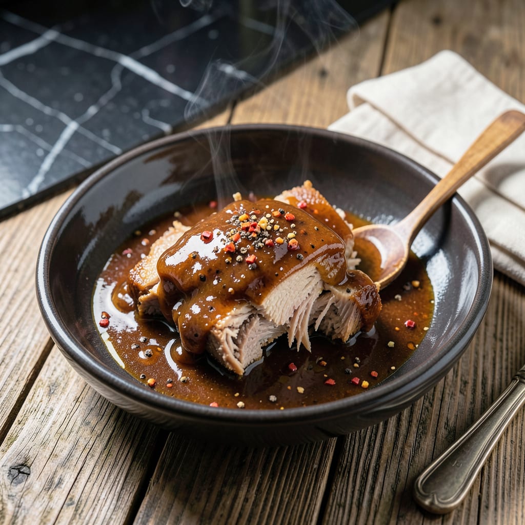 Visual representation of North Carolina BBQ Sauce Recipe for Pulled Pork: Thin Vinegar Based Tang With a Peppery Bite