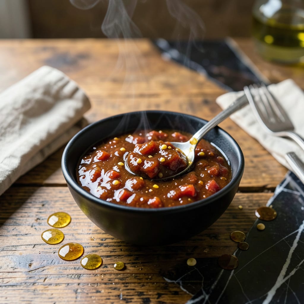 Not Sweet BBQ Sauce Recipe: Tangy Vinegar Based Baste With Bold Depth illustration with key details