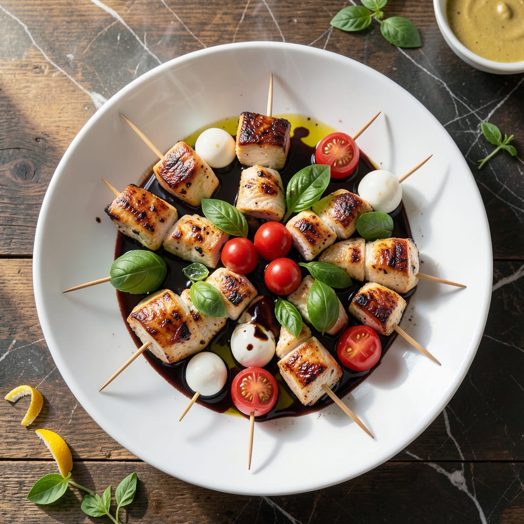 Olive Garden Grilled Chicken Margherita Recipe: Tomato Basil Freshness on a Skewer example with annotations
