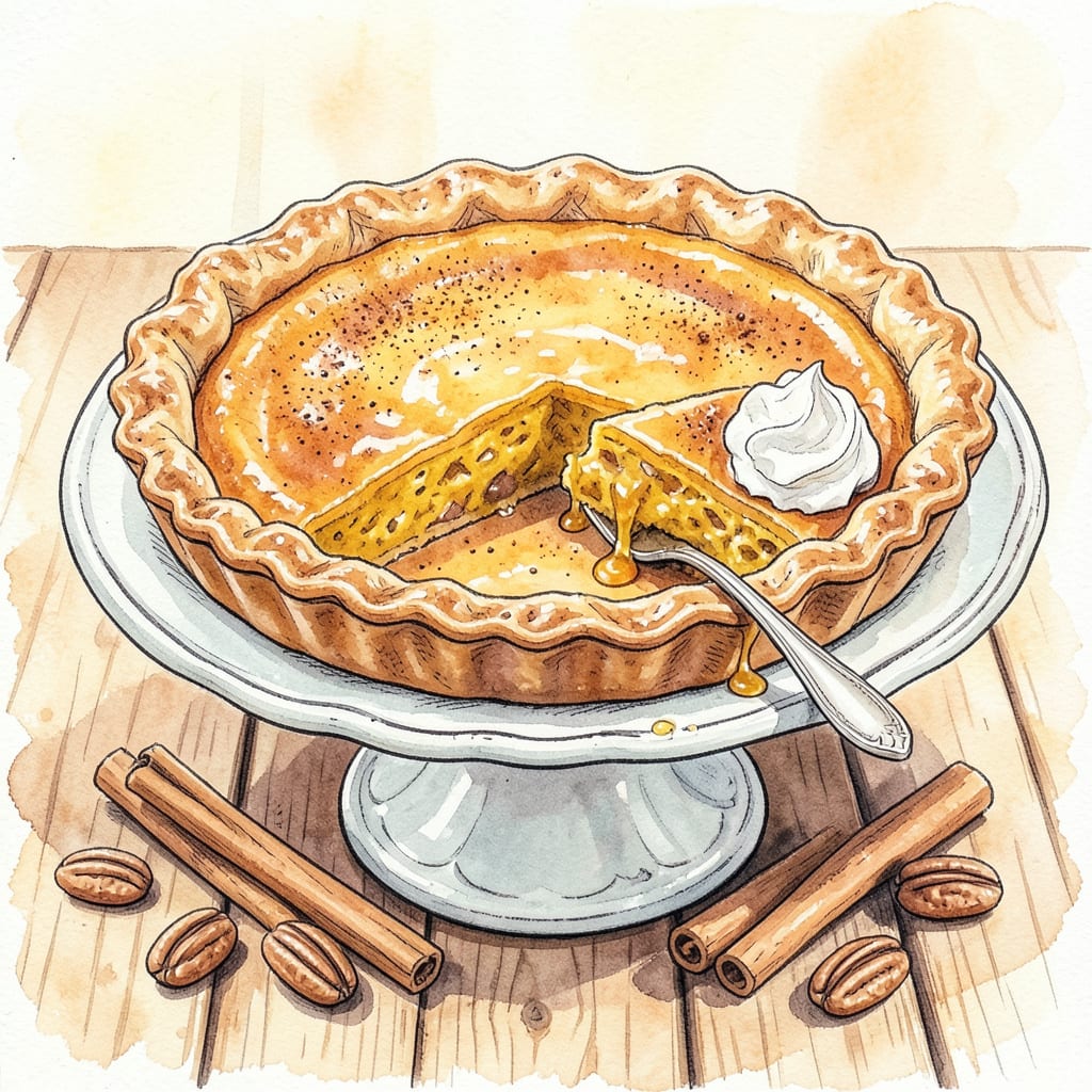 One Pie Squash Pie Recipe: Creamy Custard With Warm Autumn Spices illustration with key details