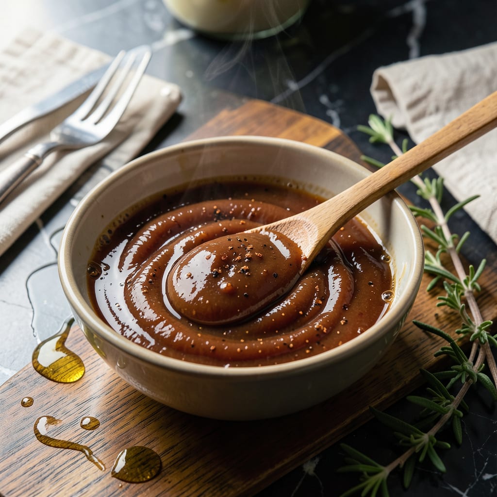 Organic BBQ Sauce Recipe: Apple Cider Vinegar Zing illustration with key details
