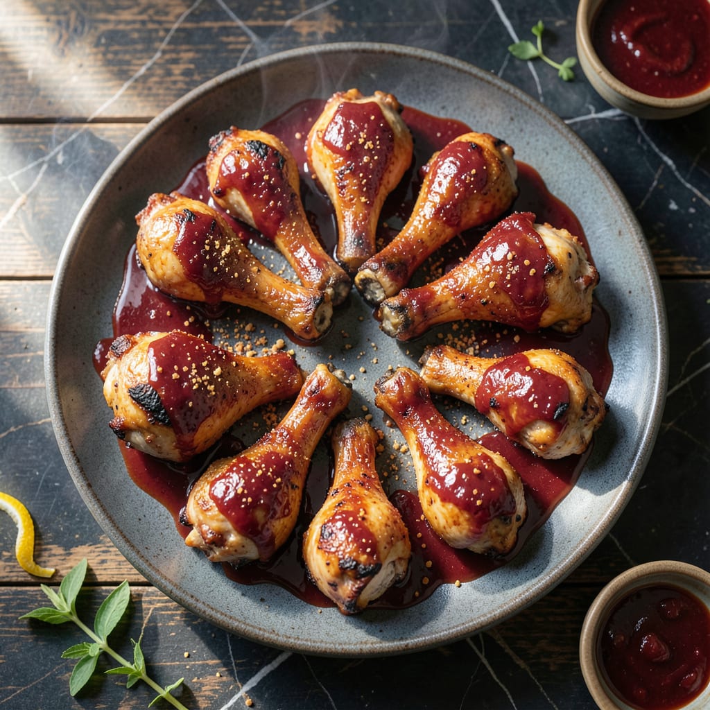 Oven Baked BBQ Chicken Legs Recipe: Stick to Your Fingers Glaze detailed visual guide