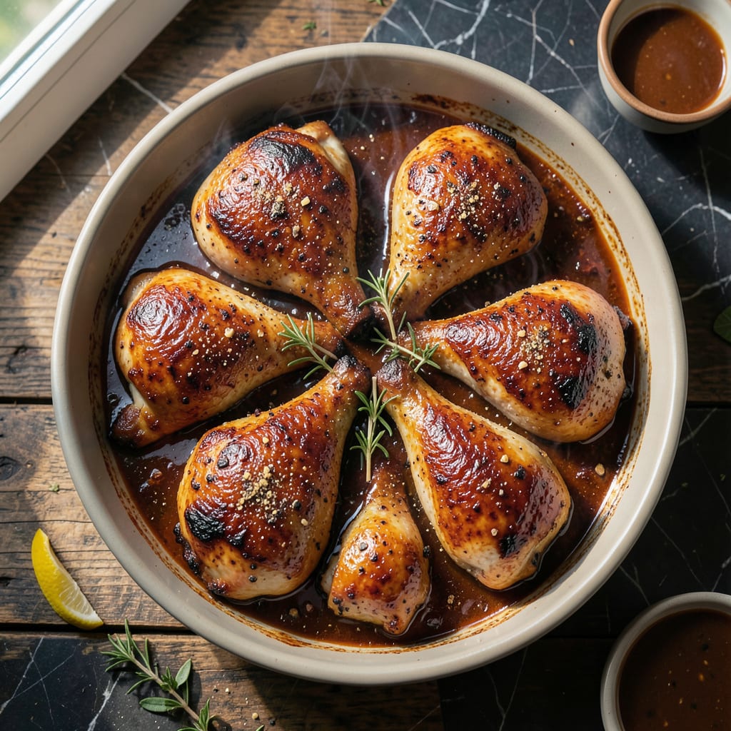 Oven Baked BBQ Chicken Thighs Recipe: Stickily Glazed and Finger Licking Good detailed visual guide
